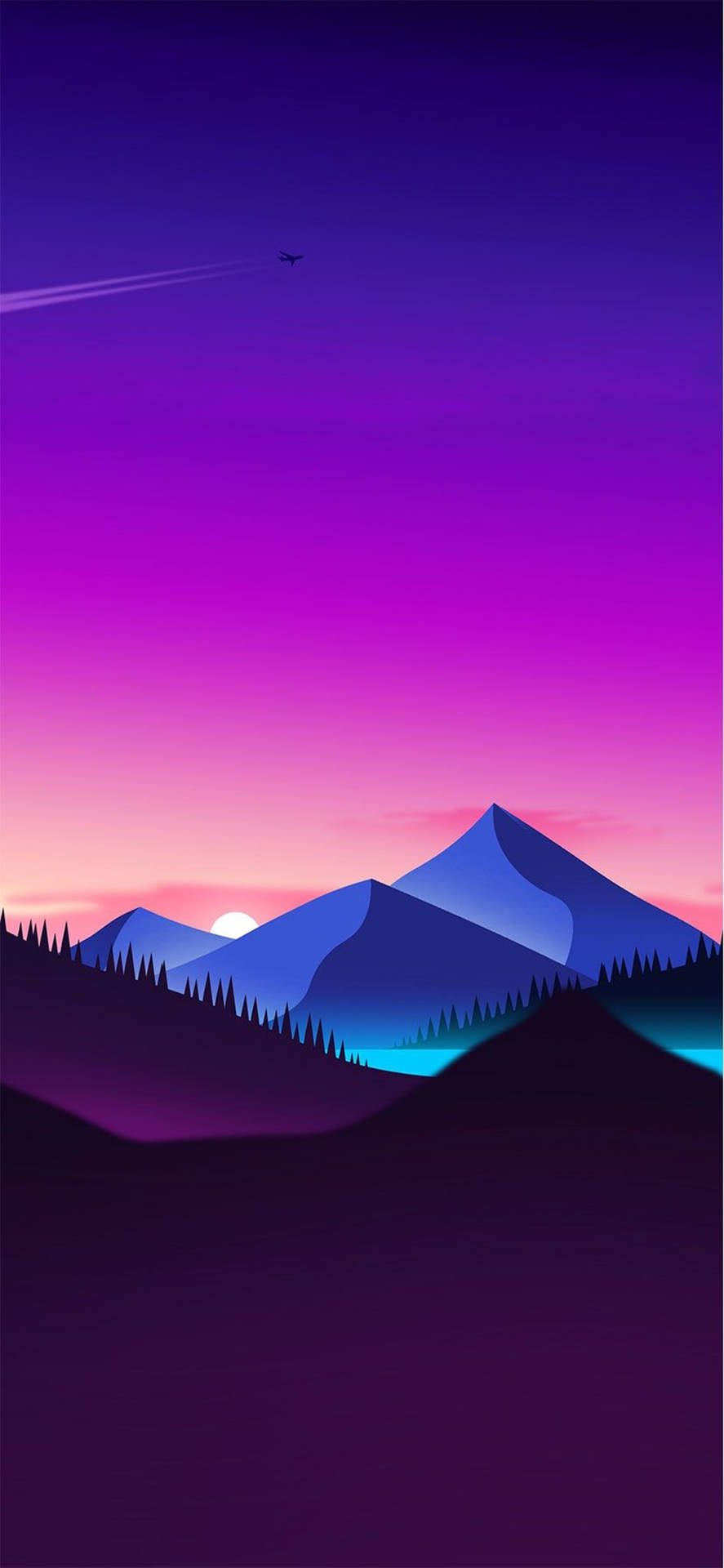 Download Cool iPhone 11 Vaporwave Aesthetic Mountains Wallpaper