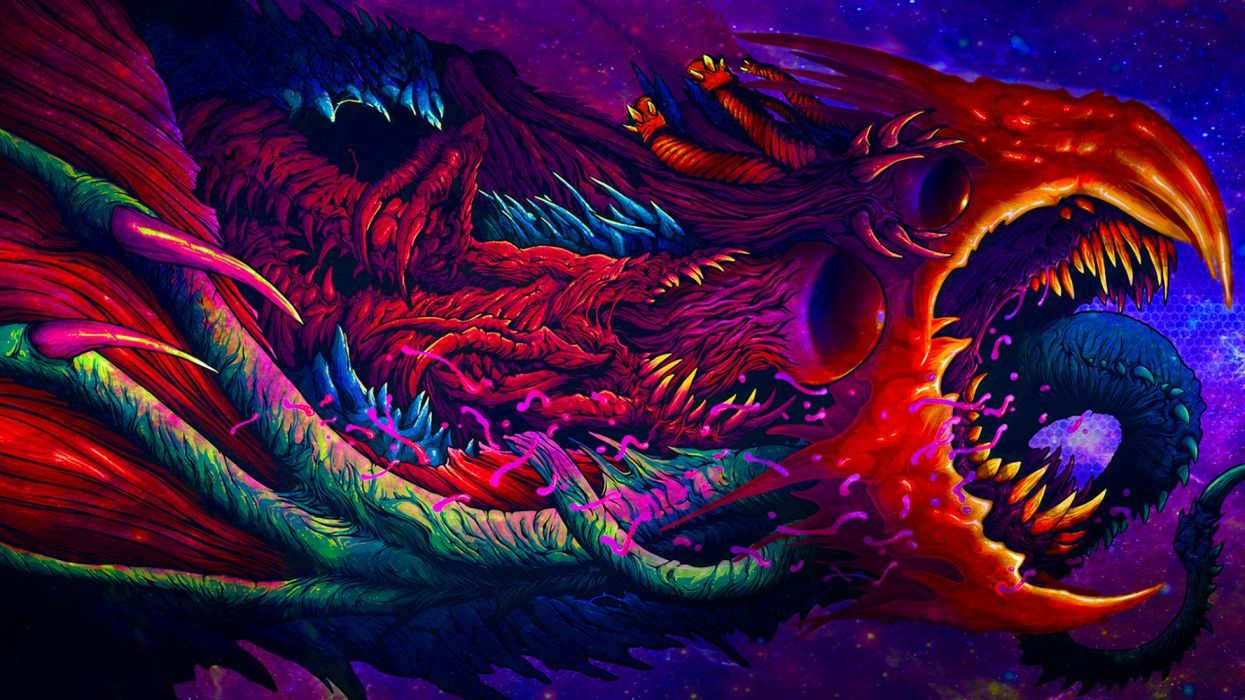 Vaporwave creature #vaporwave #aesthetic #creature #wallpaper #dragon #purple #fantasy wallpaperx1080