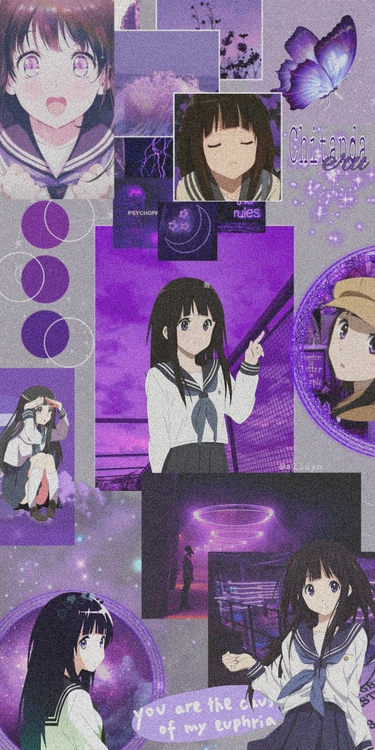 Anime aesthetic background with purple and black colors - Anime