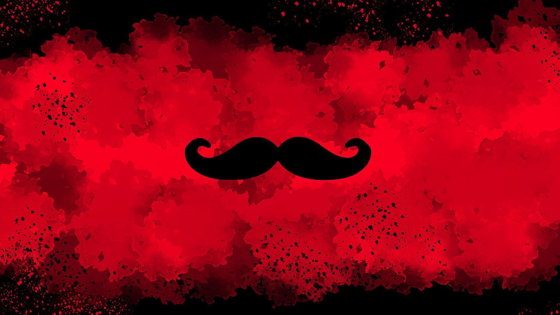A black mustache on red background - Markiplier