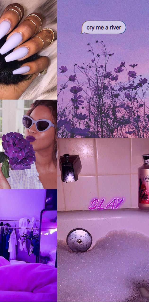 Aesthetic background of a girl holding flowers, nails, a bathroom, and a girl wearing sunglasses. - Nails