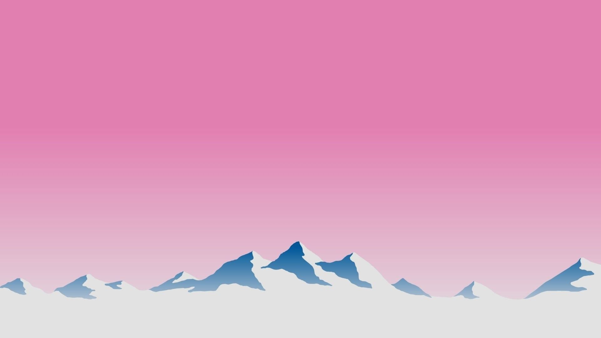 A pink mountain with snow on it - 1920x1080, computer