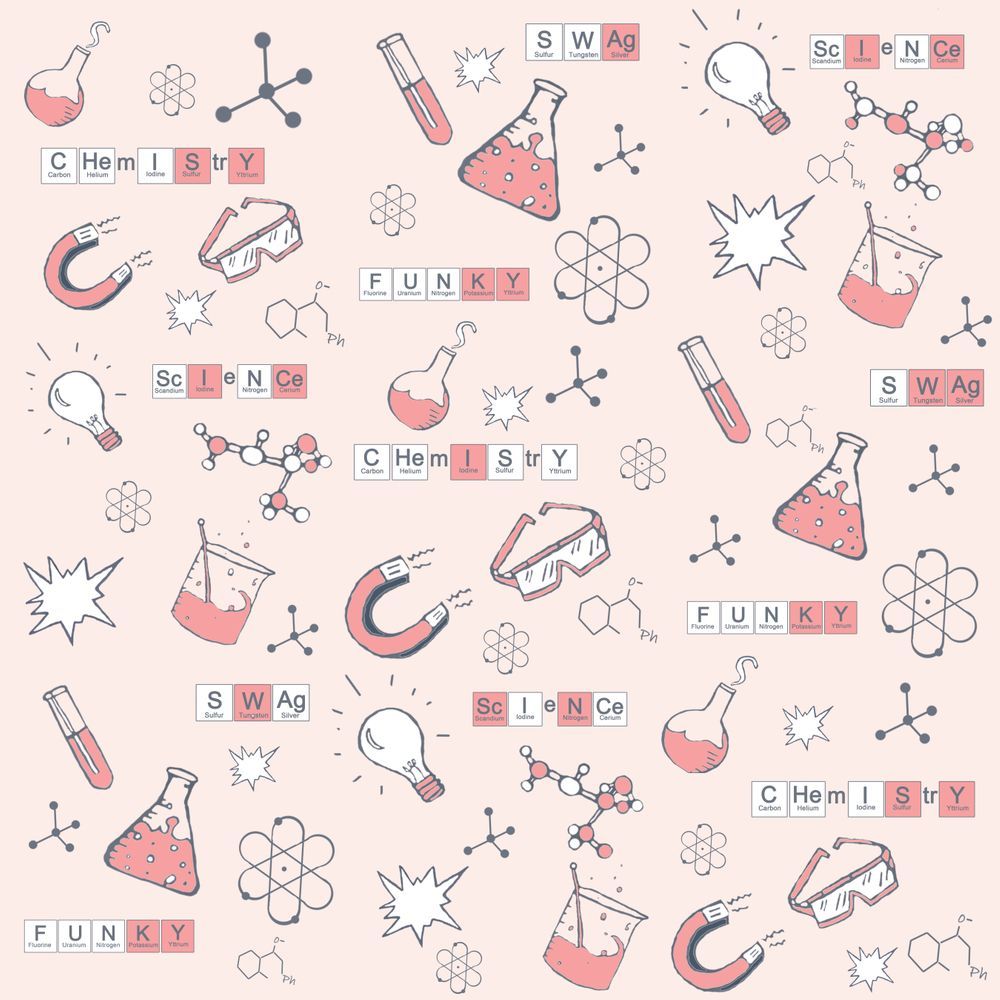 A pattern with various science symbols - Chemistry