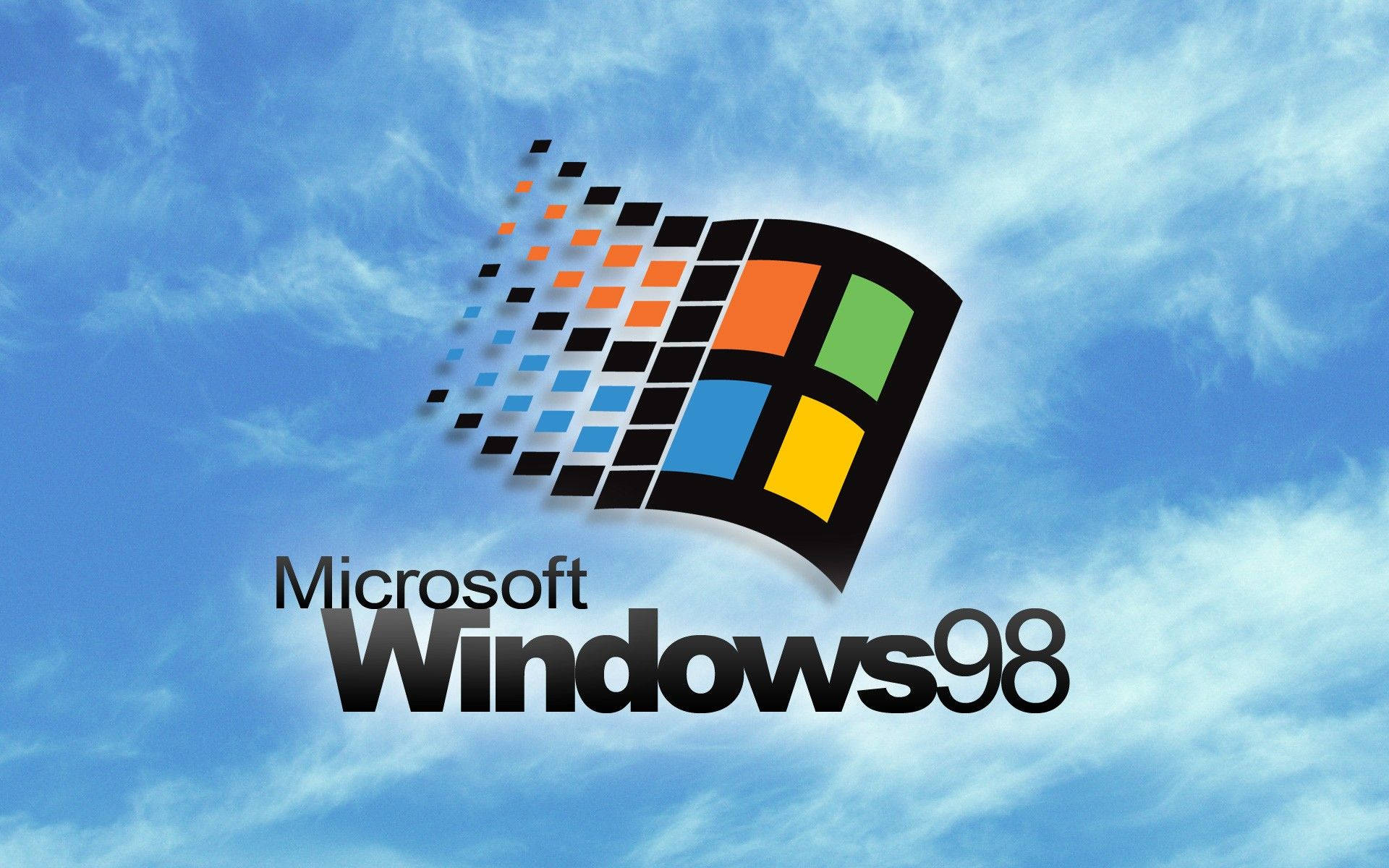 Download Windows 98 And Sky Background Wallpaper