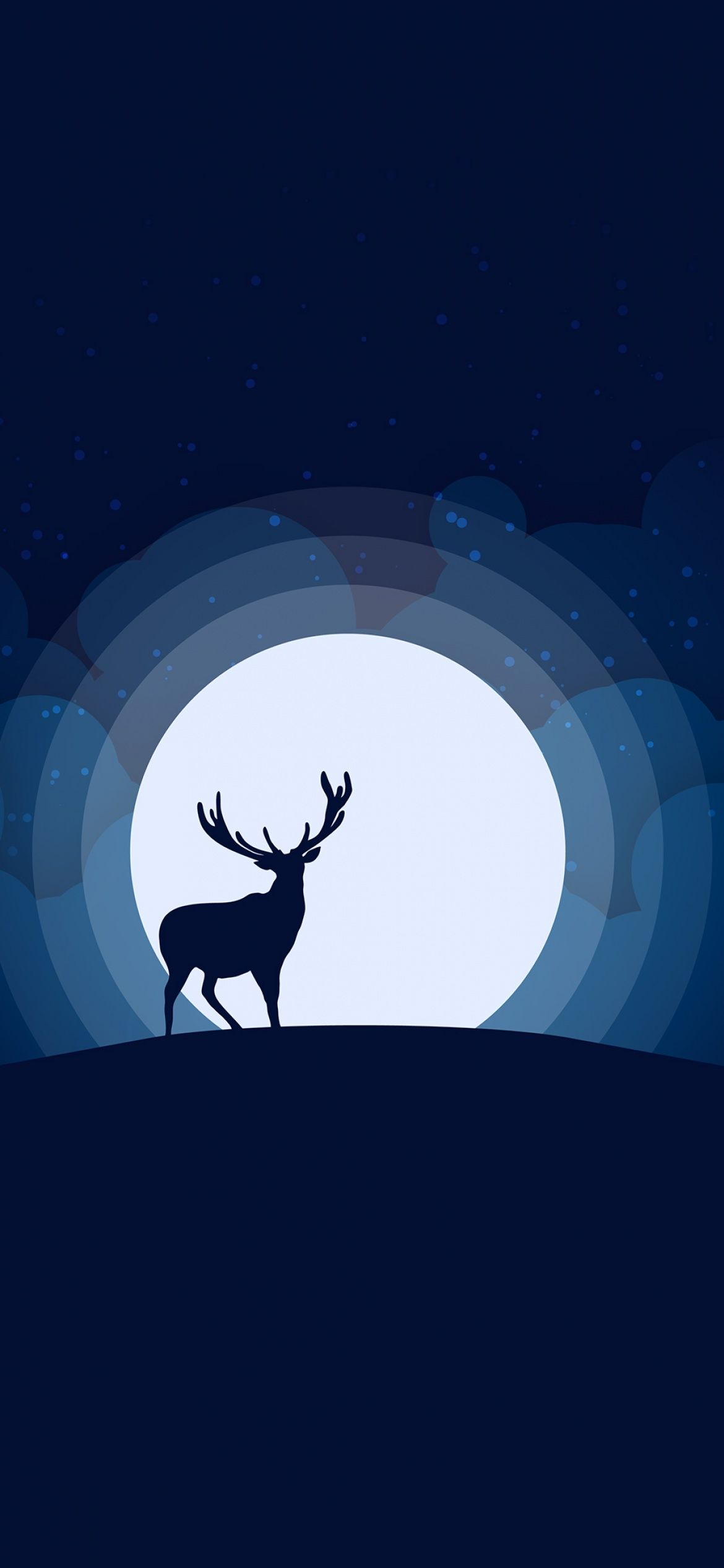 Deer Wallpaper 4K, Silhouette, Moon, Night, Minimal