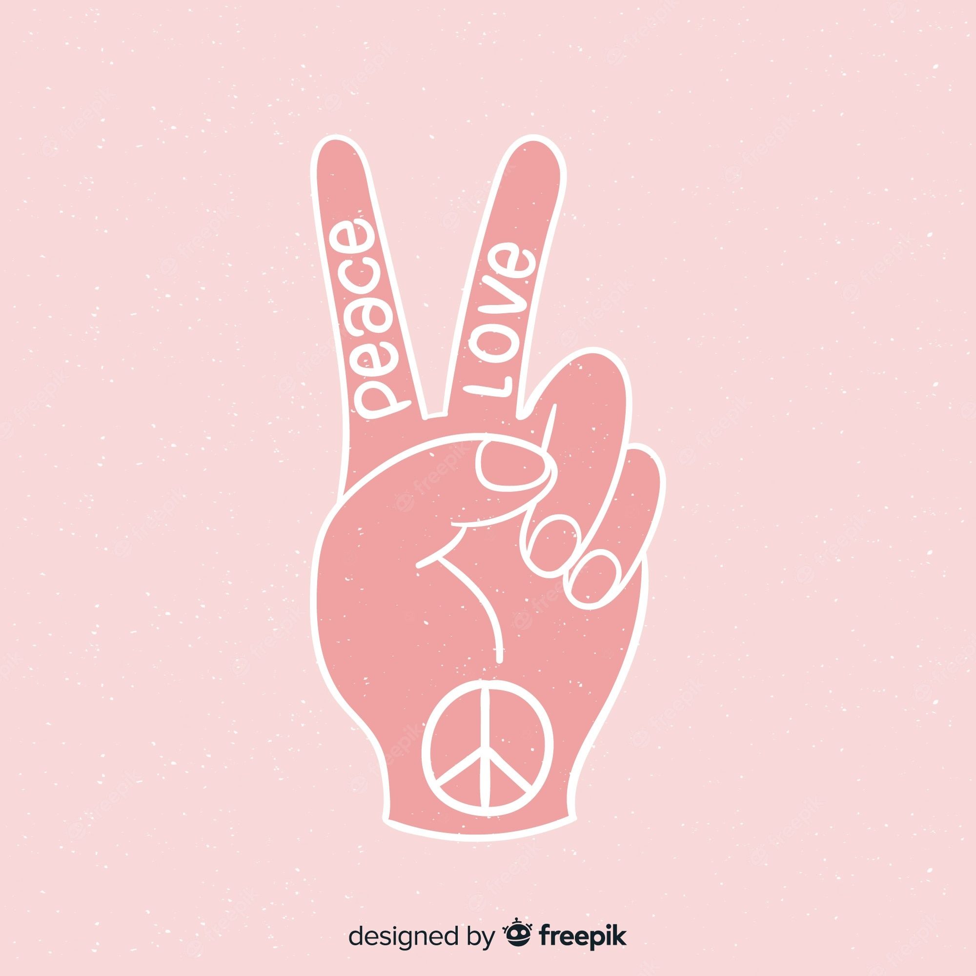 Peace love hand gesture on pink background - Peace
