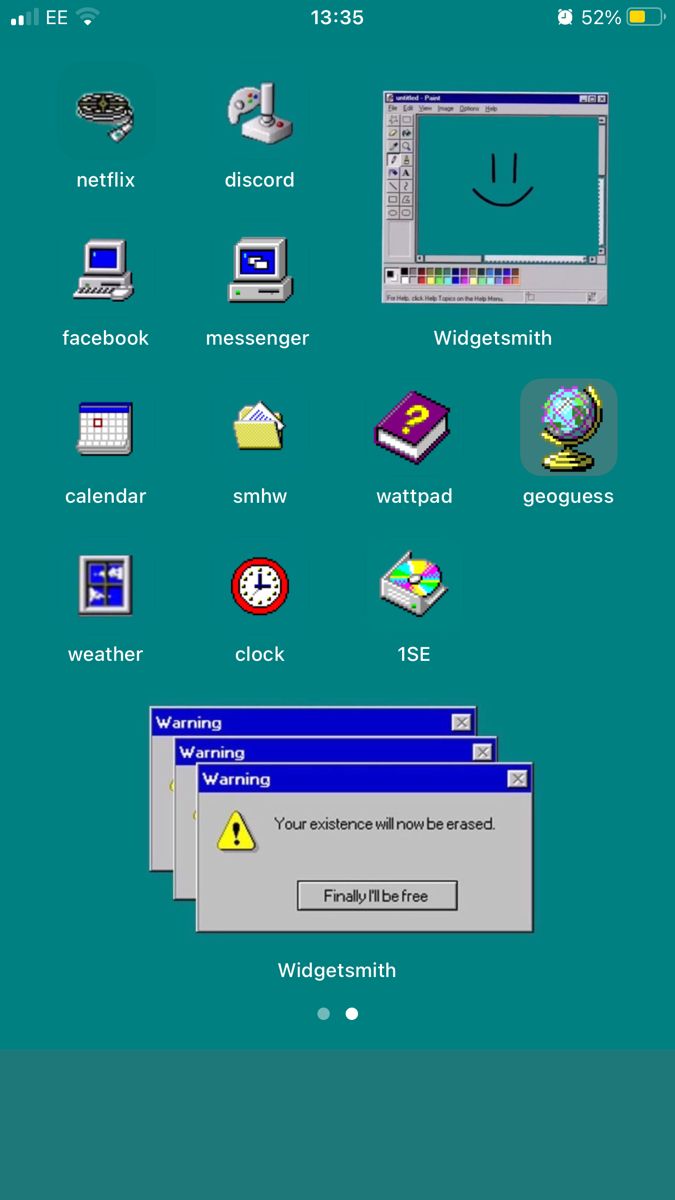 A screen shot of an old computer - Windows 95, Windows 98