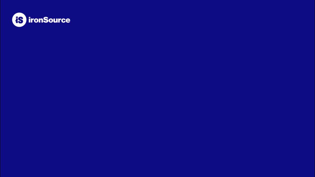 IronSource logo on a blue background - Windows 98