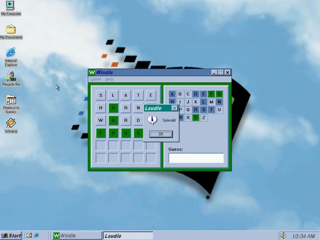 A computer screen with the windows open - Windows 98