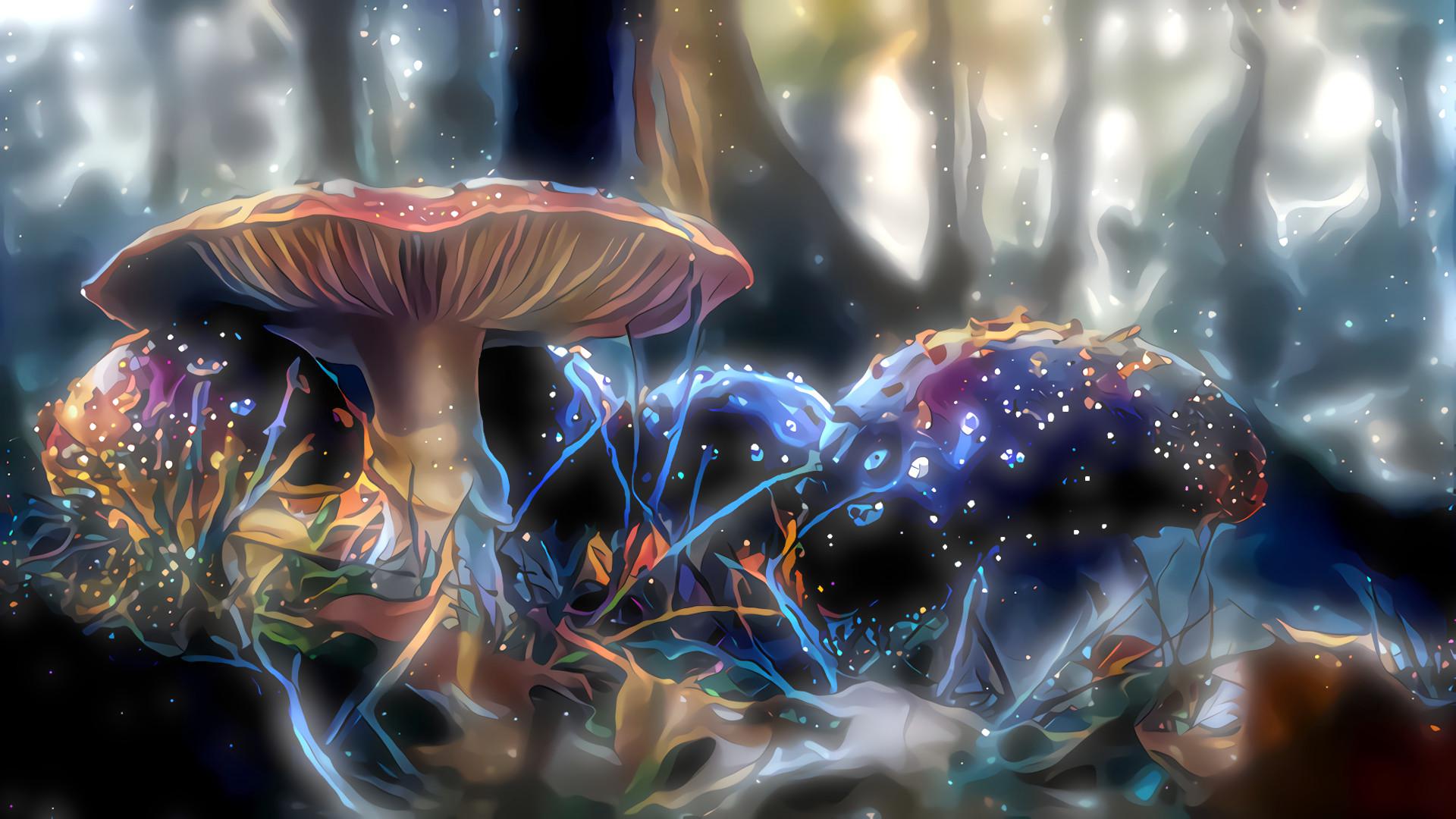Mushrooms in the forest wallpaper - Digital Art wallpapers - #32969 - Mushroom, Goblincore