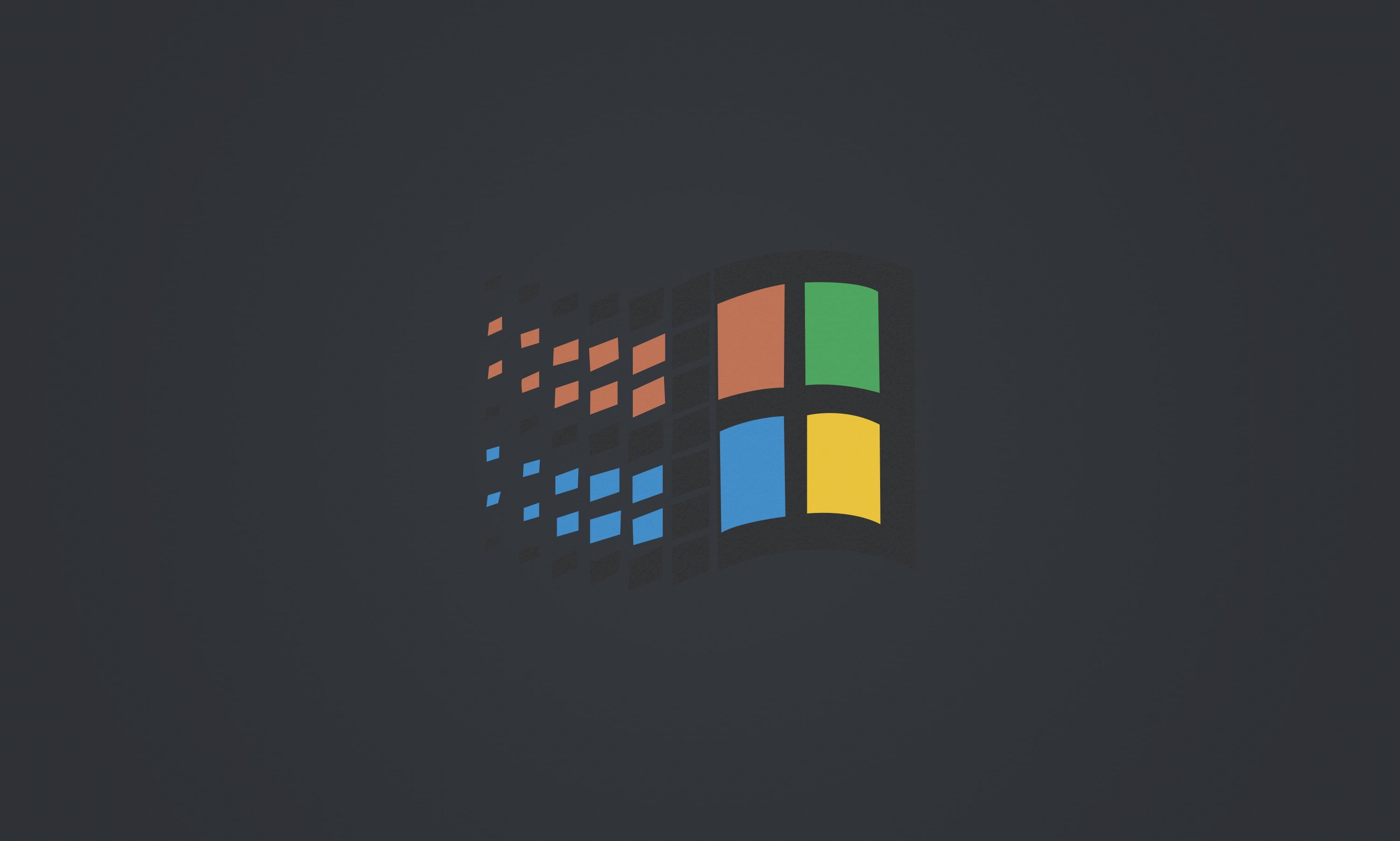 A colorful windows logo on black background - Windows 95
