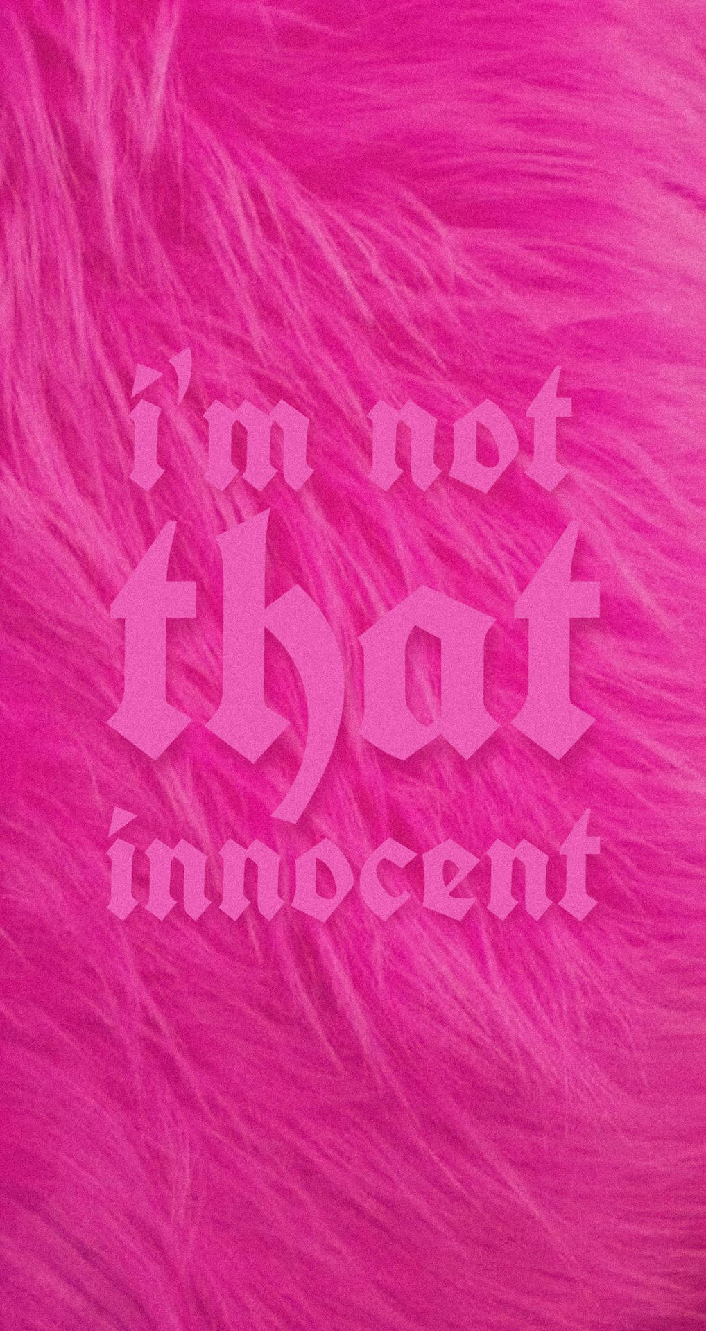 A pink furry background with the words 