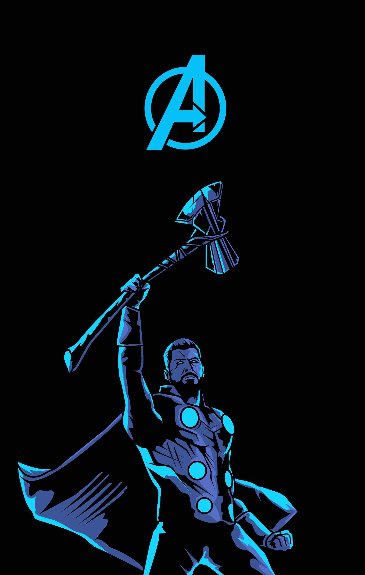 IPhone wallpaper of Thor from the Avengers holding his hammer. - Thor