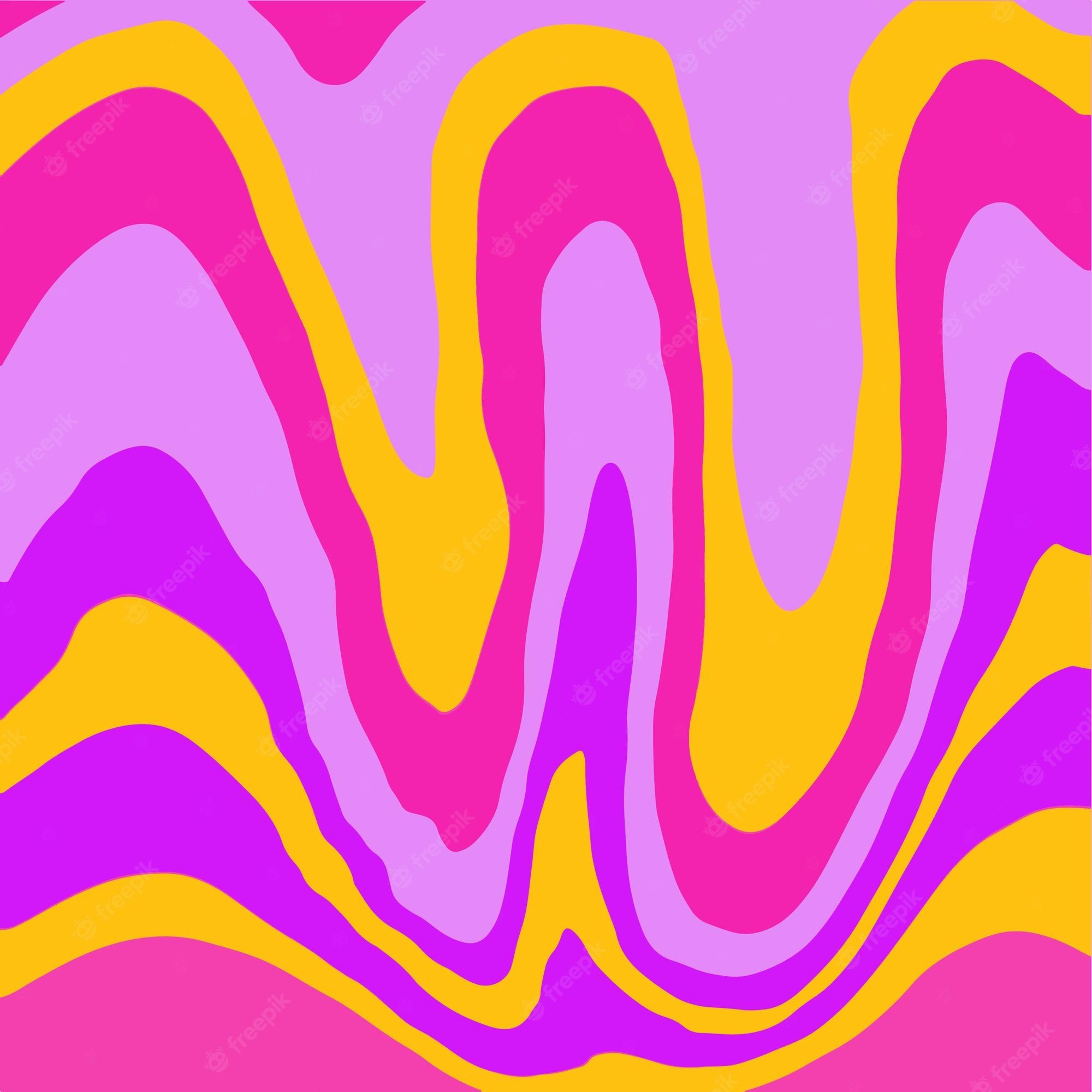 A colorful wave pattern on pink and purple background - Y2K, 2000s