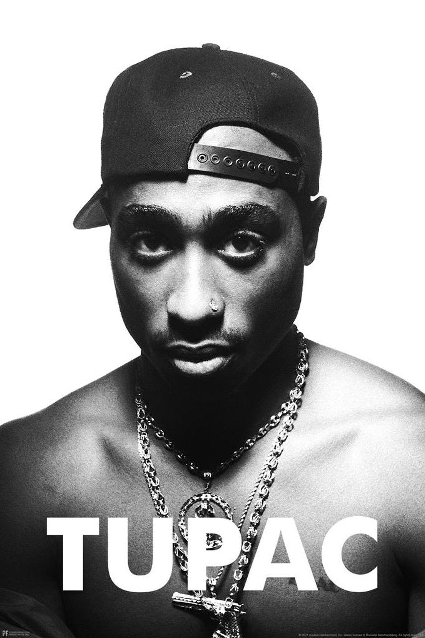 Tupac Posters 2Pac Poster Gold Chains Portrait 90s Hip Hop Rapper Posters For Room Aesthetic Mid 90s 2Pac Memorabilia Rap Posters Music Merchandise Merch Cool Wall Decor Art Print Poster 24x36