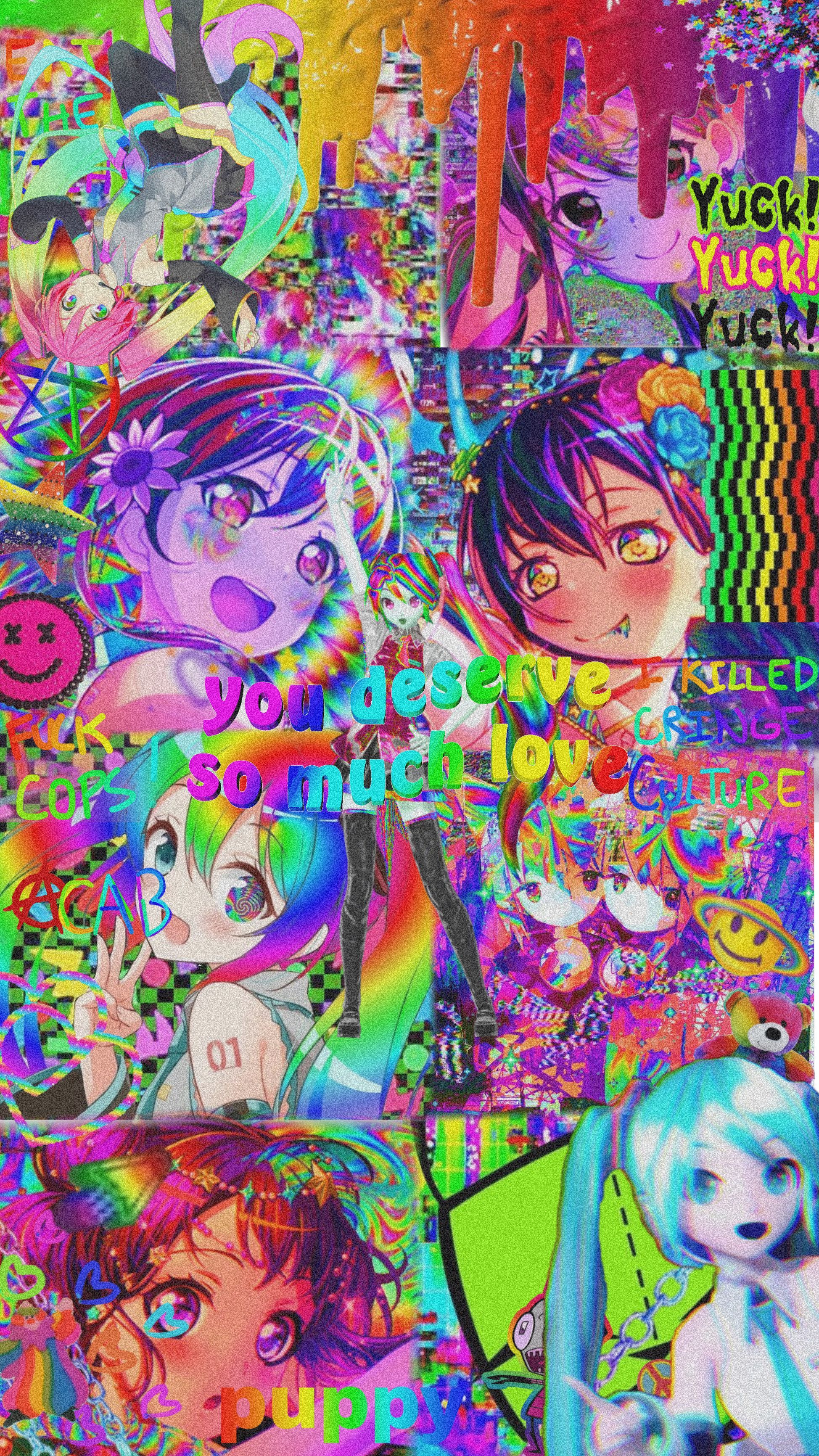 Aesthetic wallpaper I made for my phone! - Clowncore, animecore, webcore, glitchcore