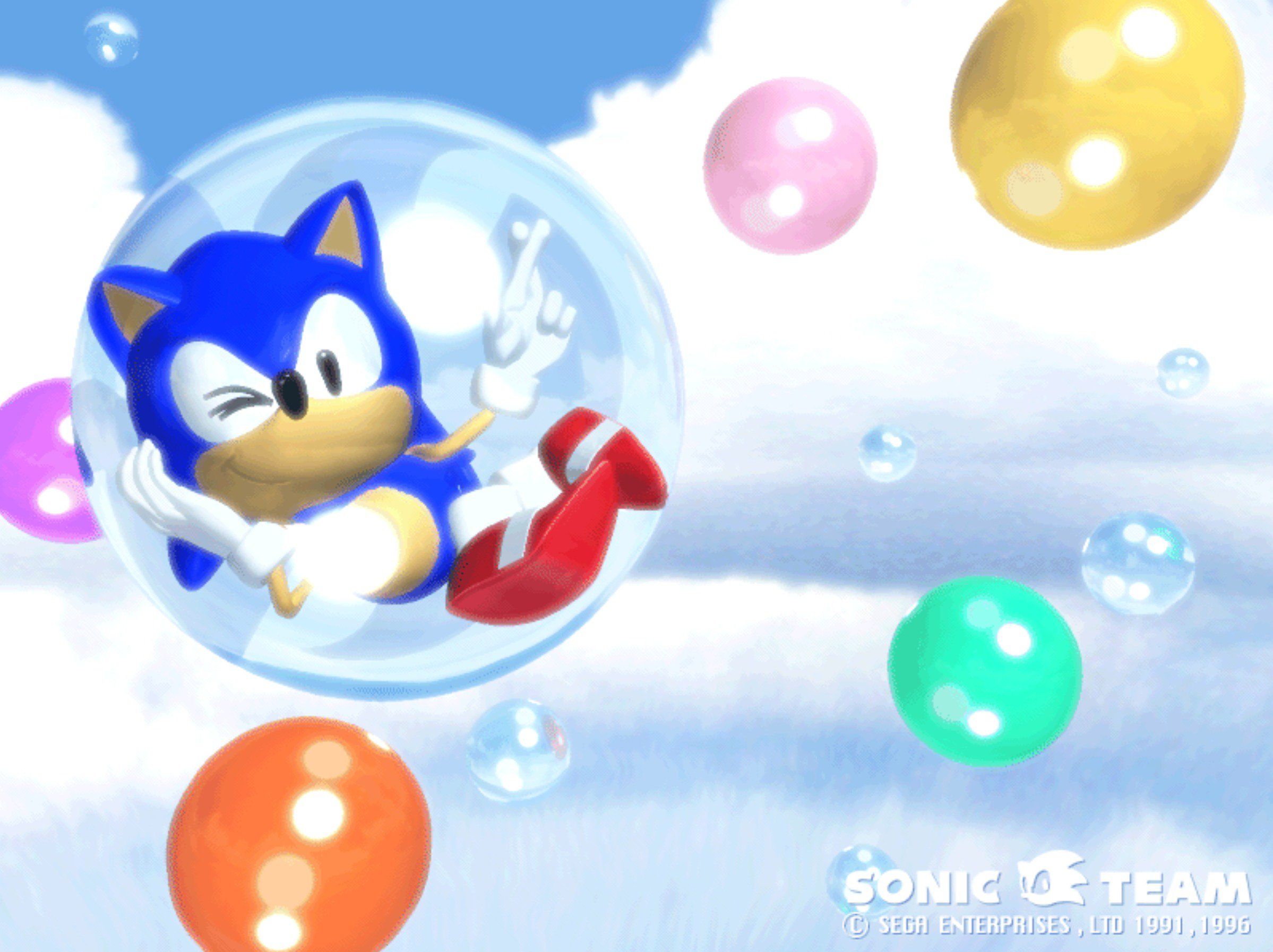 Sonic the Hedgehog in a bubble - Y2K, Sonic