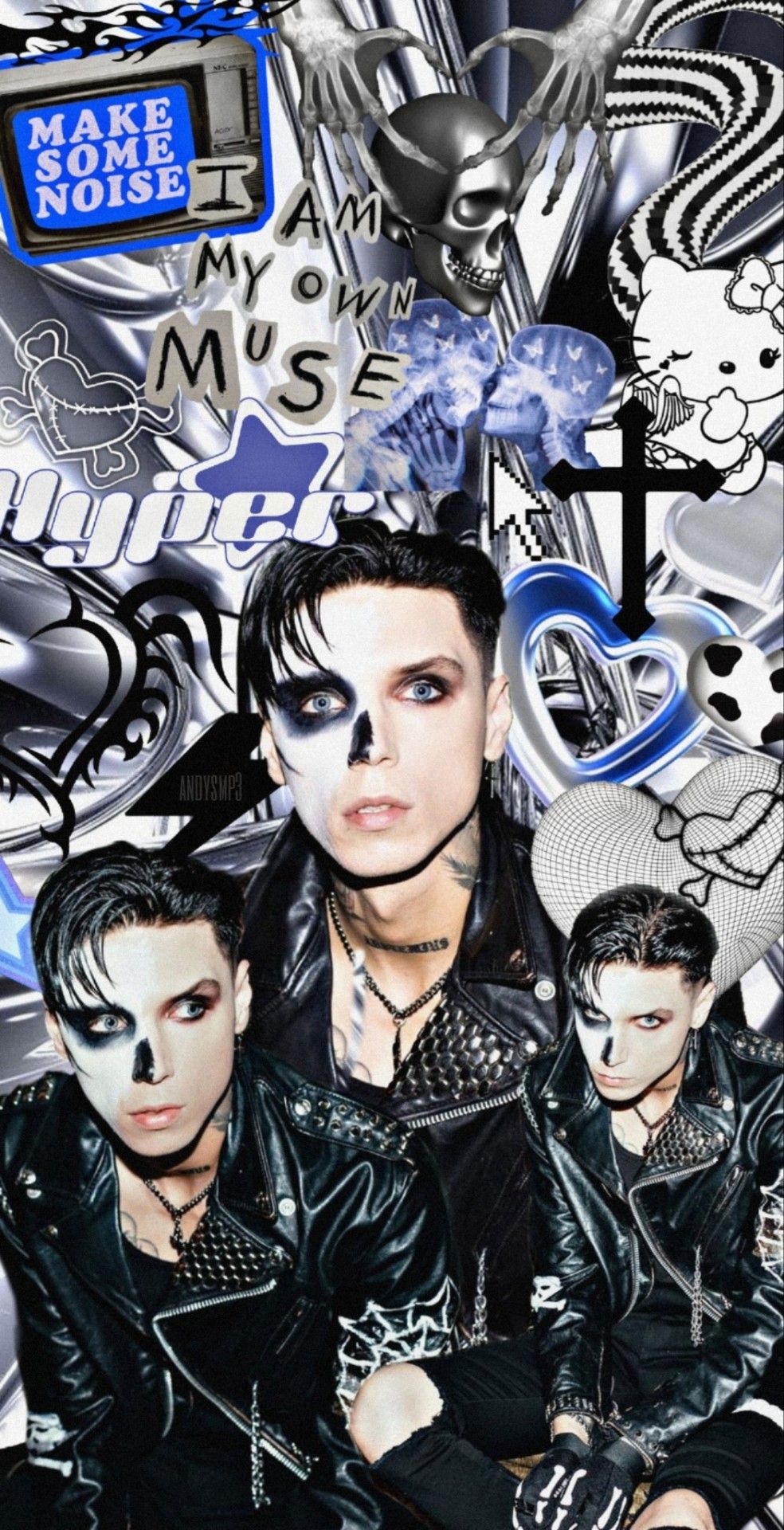 Andy Biersack iPhone Wallpaper with high-resolution 1080x1920 pixel. You can use this wallpaper for your iPhone 5, 6, 7, 8, X, XS, XR backgrounds, Mobile Screensaver, or iPad Lock Screen - Y2K, punk