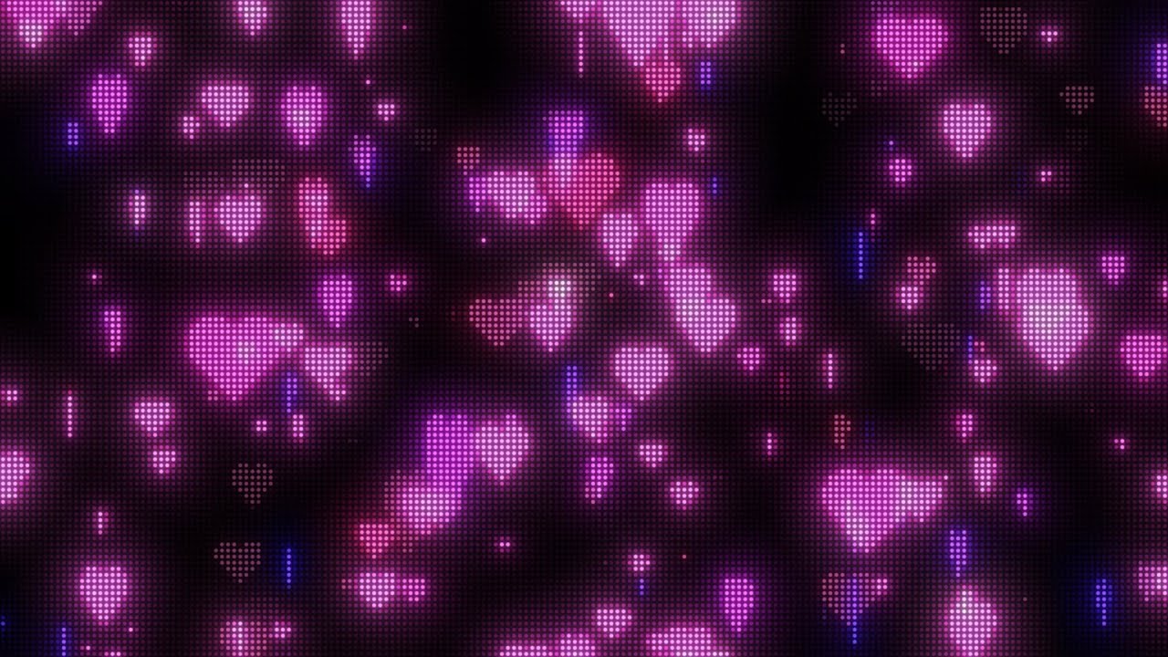 A bunch of pink hearts on the screen - Y2K