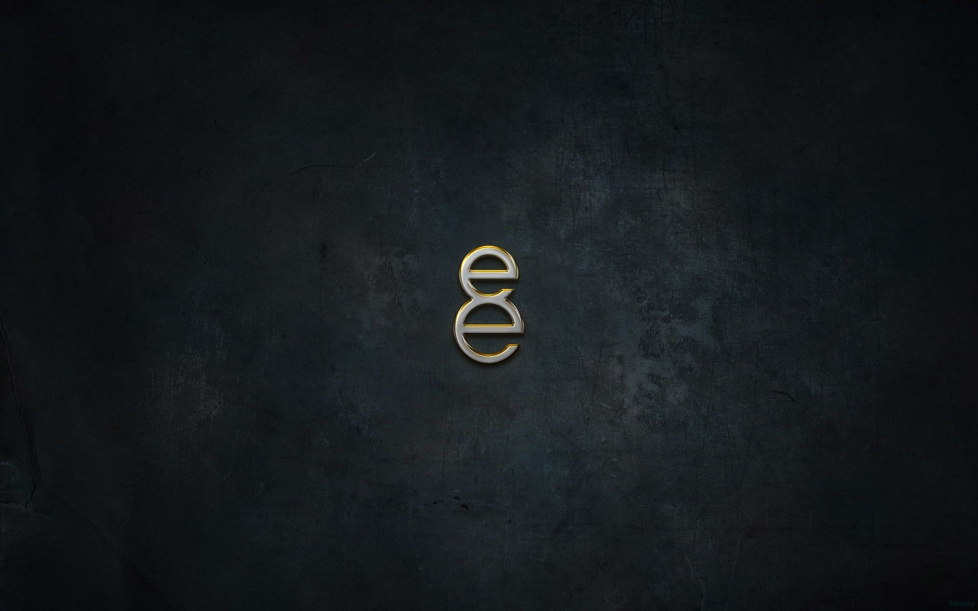 A gold letter on top of black background - Grunge
