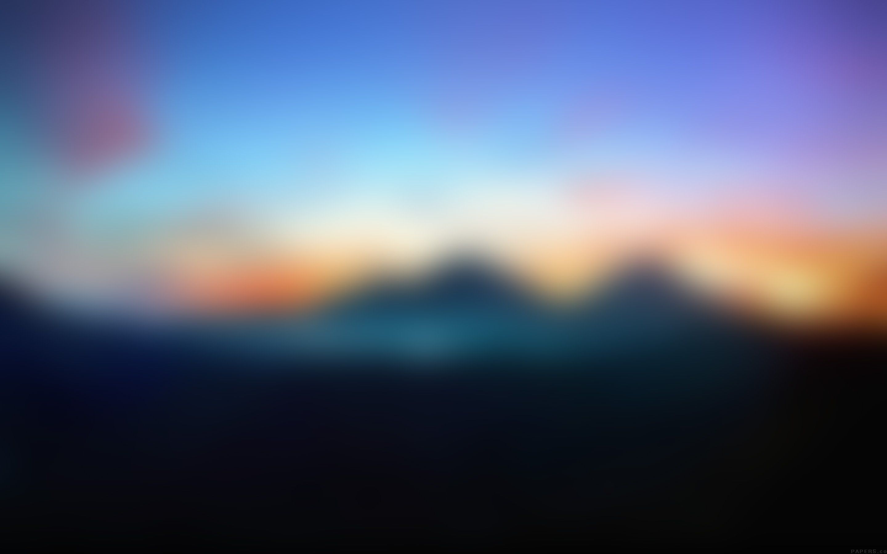 Download wallpaper 2560x1600 mountains, the sky, sunset, blur, light, the - Blurry