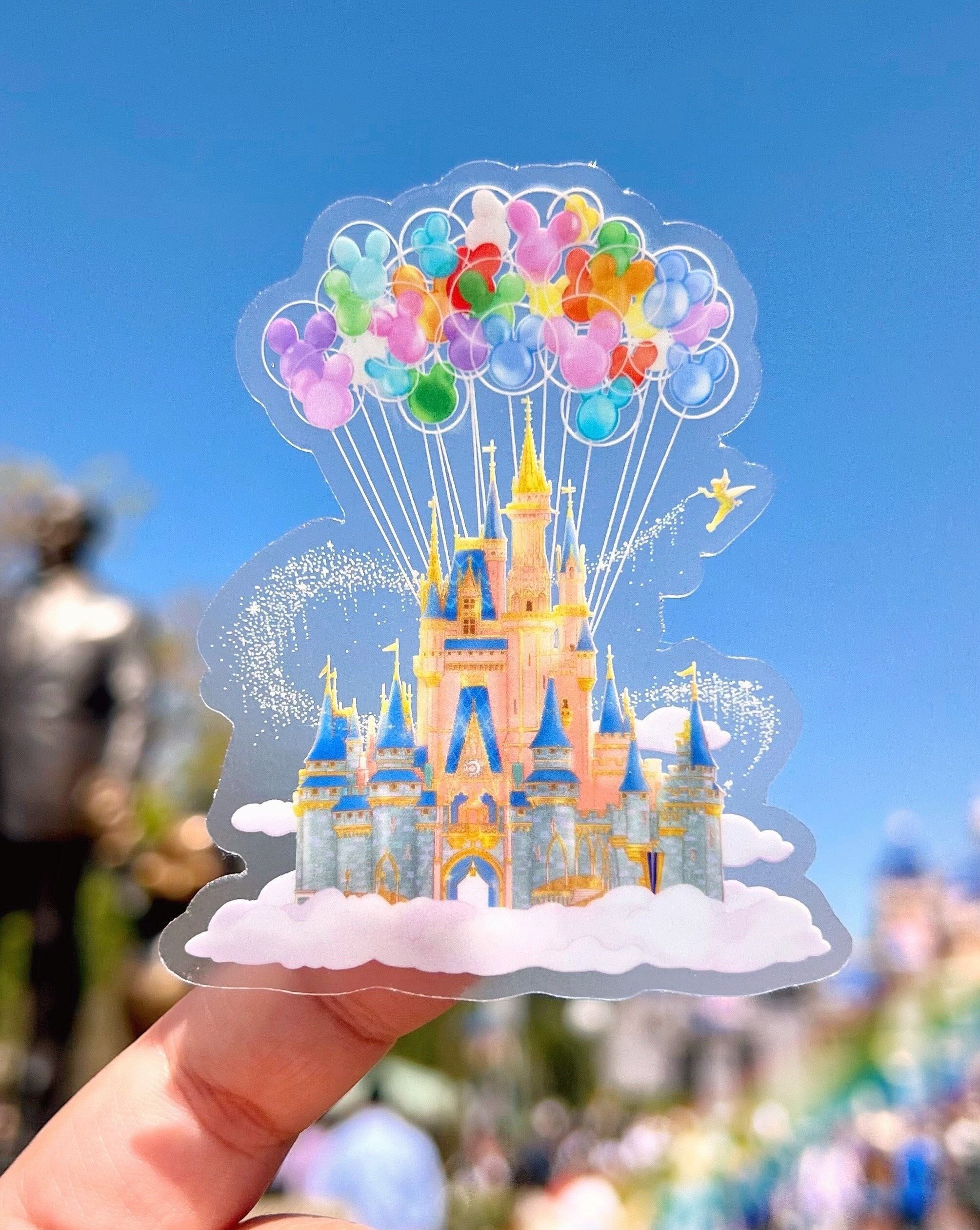 Disney World Castle Mickey Balloons Transparent Laptop