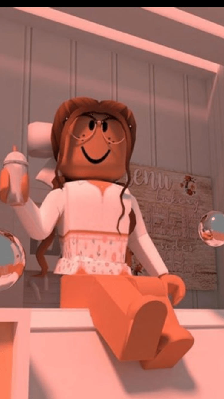 A cute Roblox animation of a lego girl holding a bottle and smiling. - Roblox