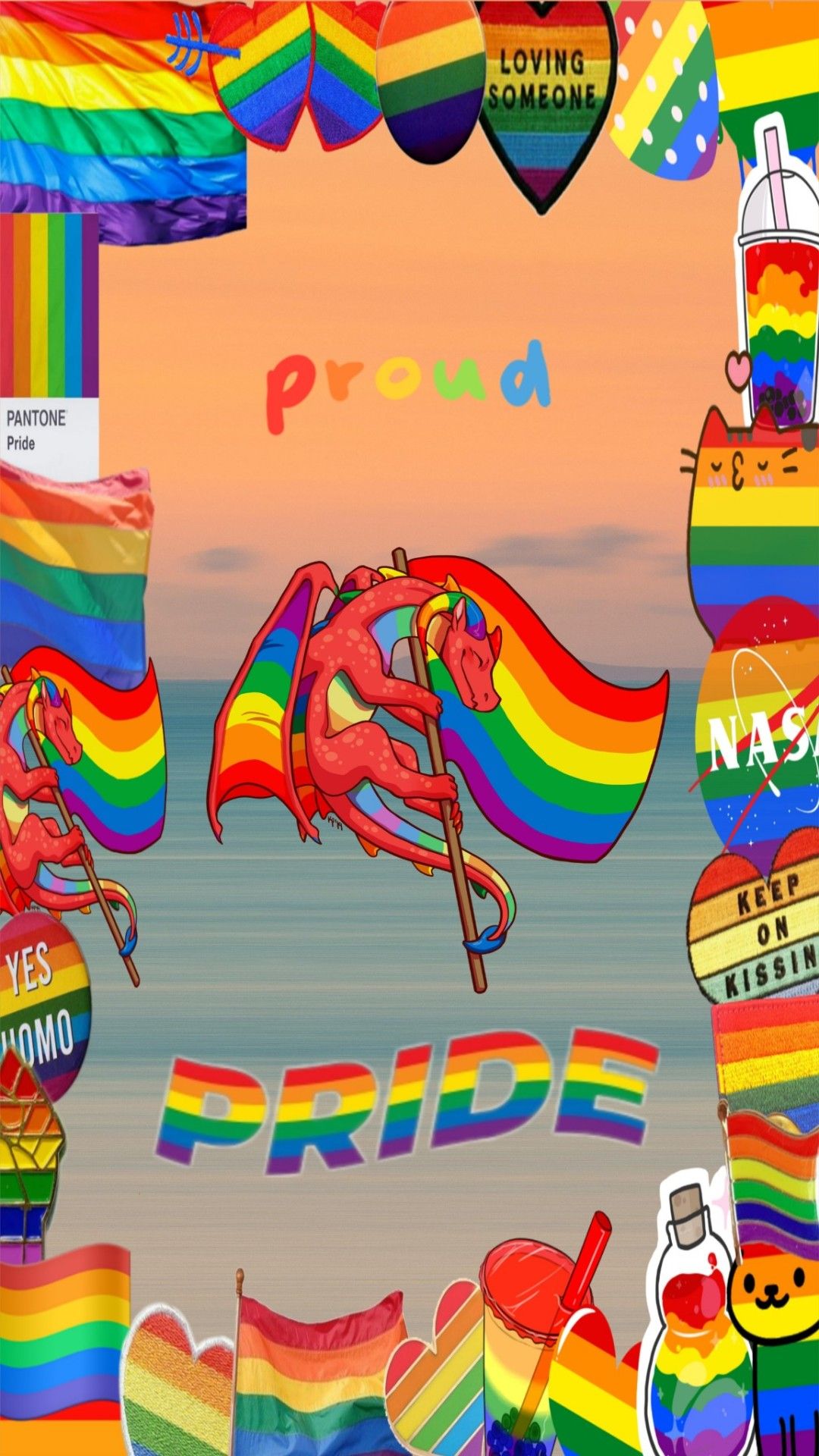 A picture of the word pride with rainbow colors - Pride