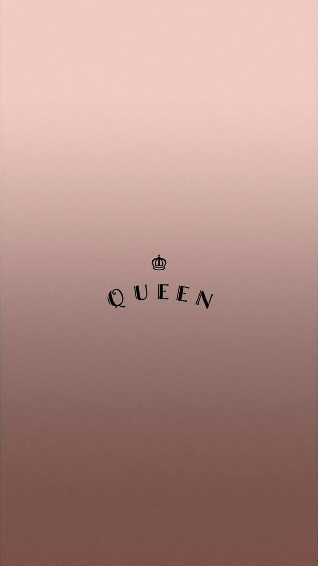 Queen logo on a pink background - Rose gold