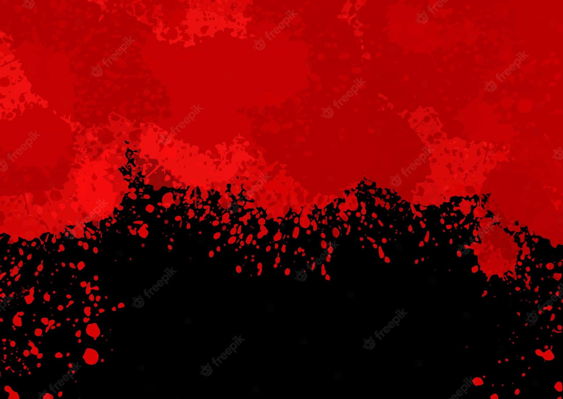 Red and black abstract paint splatter background with room for text or images. - Blood