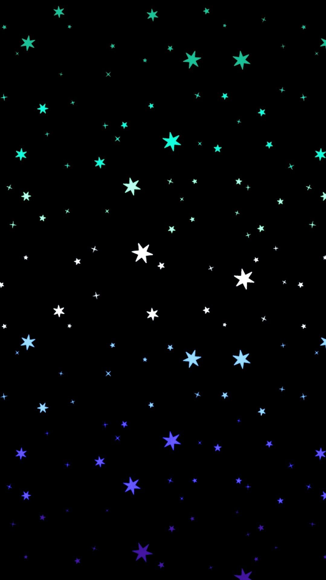 Aesthetic phone wallpaper with stars on a black background - Gay