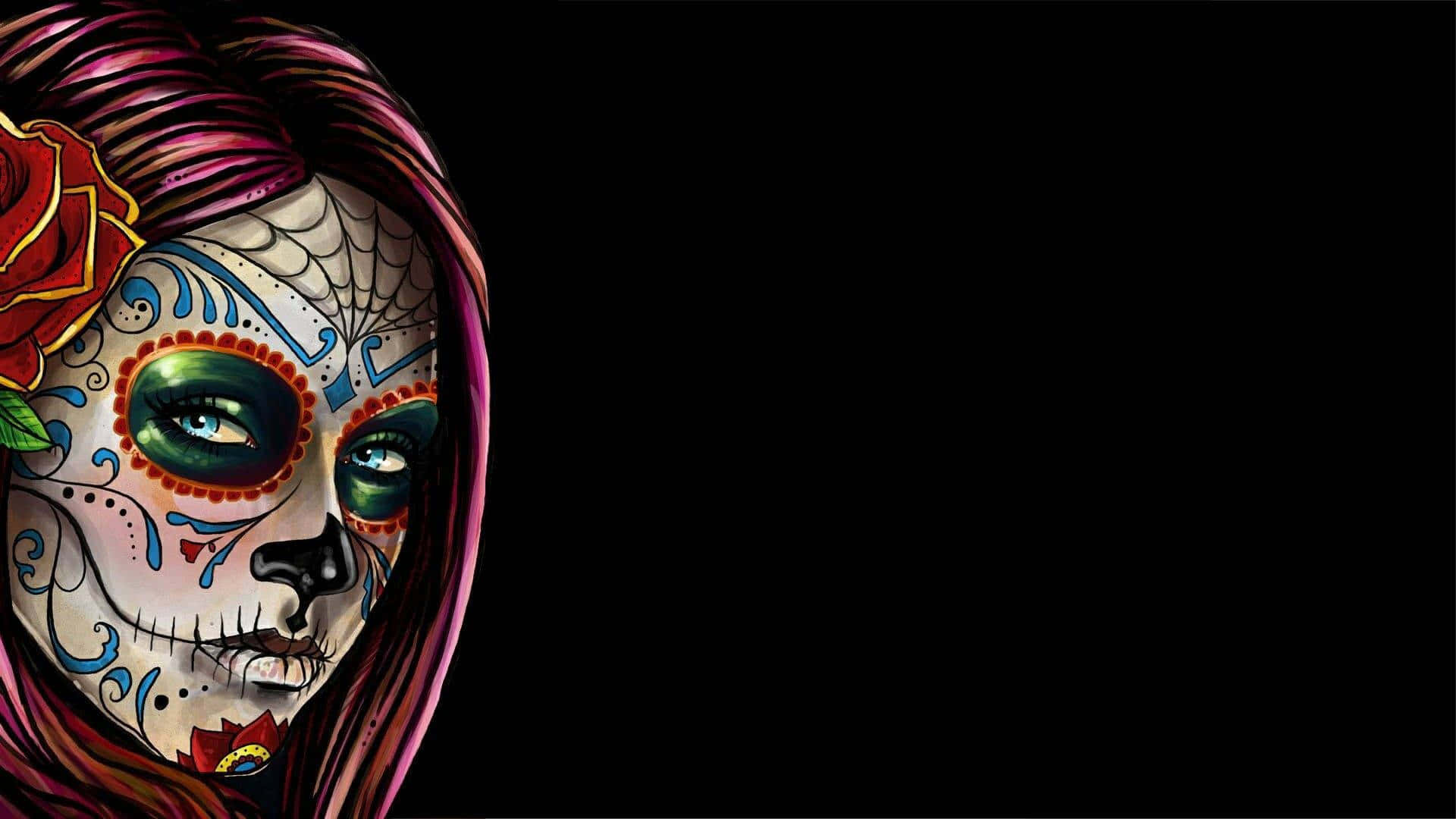 Download Mexican Woman Dark Aesthetic Artwork Wallpaper