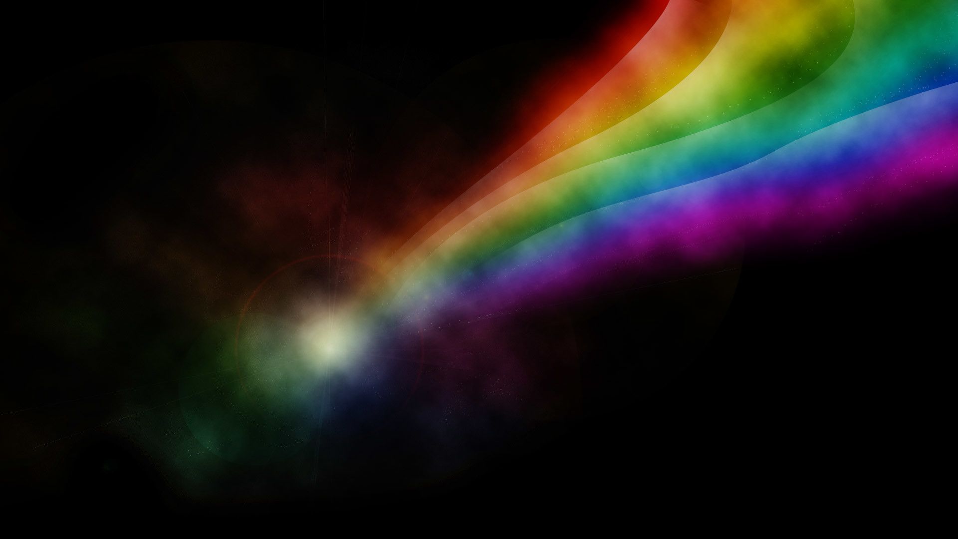 A colorful rainbow on a black background - Rainbows
