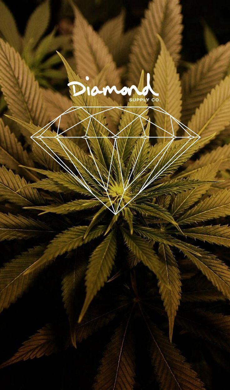 A marijuana leaf with diamond on it - Weed