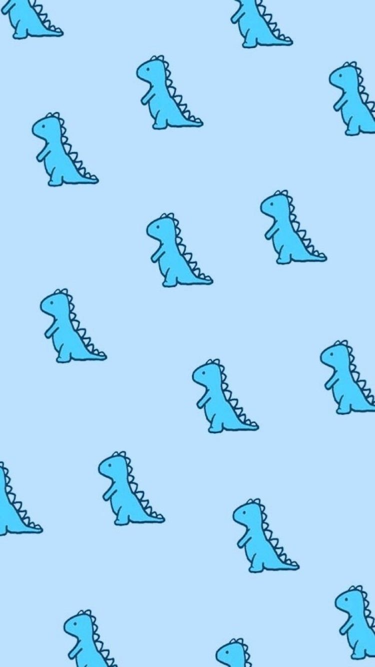 A pattern of blue dinosaurs on light background - Dinosaur