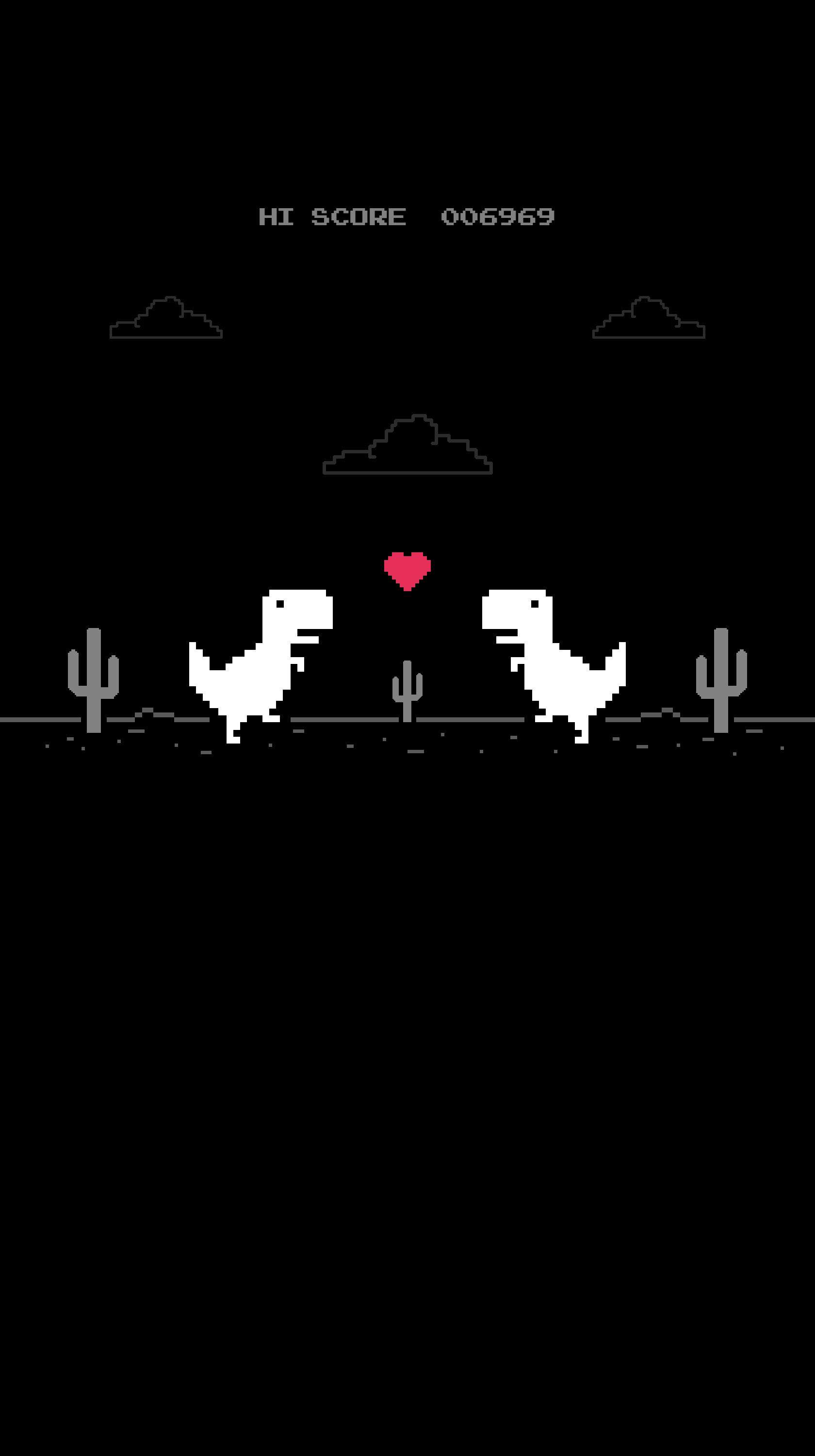 A pixel art of two birds in love - Dinosaur