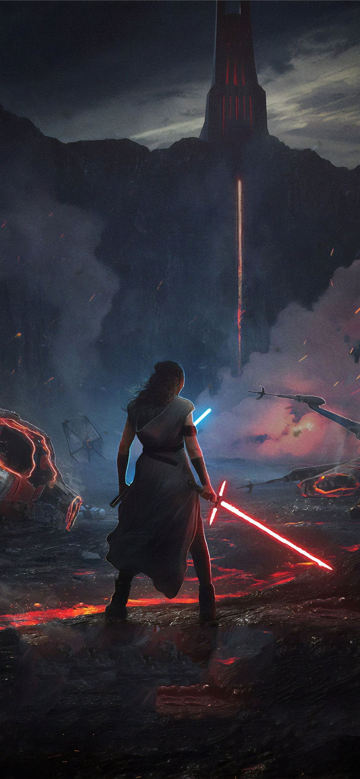Rey with lightsaber in the Star Wars 2019 wallpaper - Star Wars