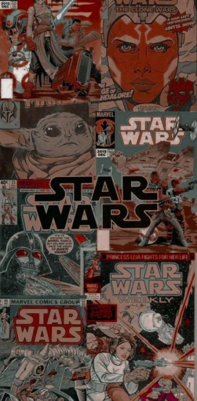 A collage of star wars comics and characters - Star Wars
