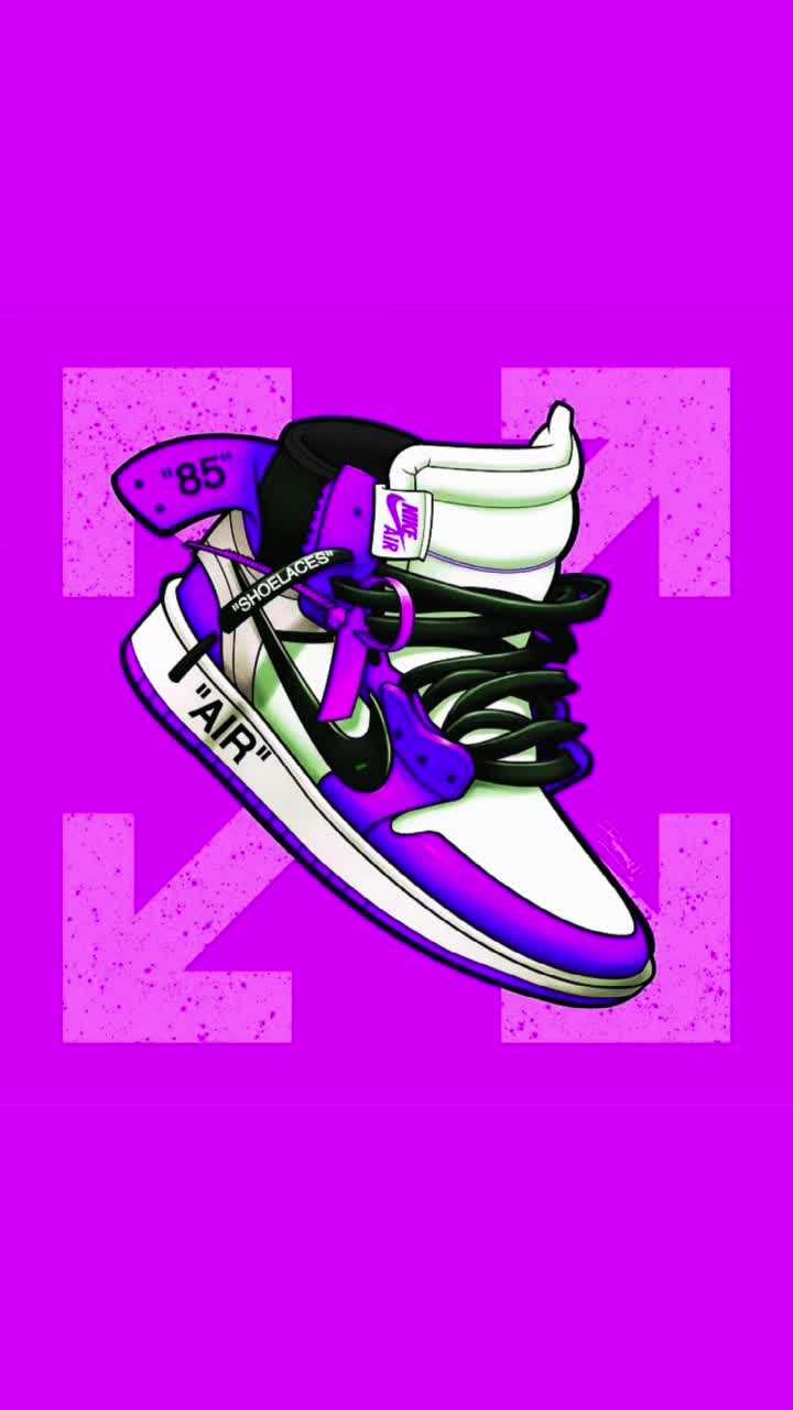 A purple and white sneaker with an x on it - Nike, Off-White