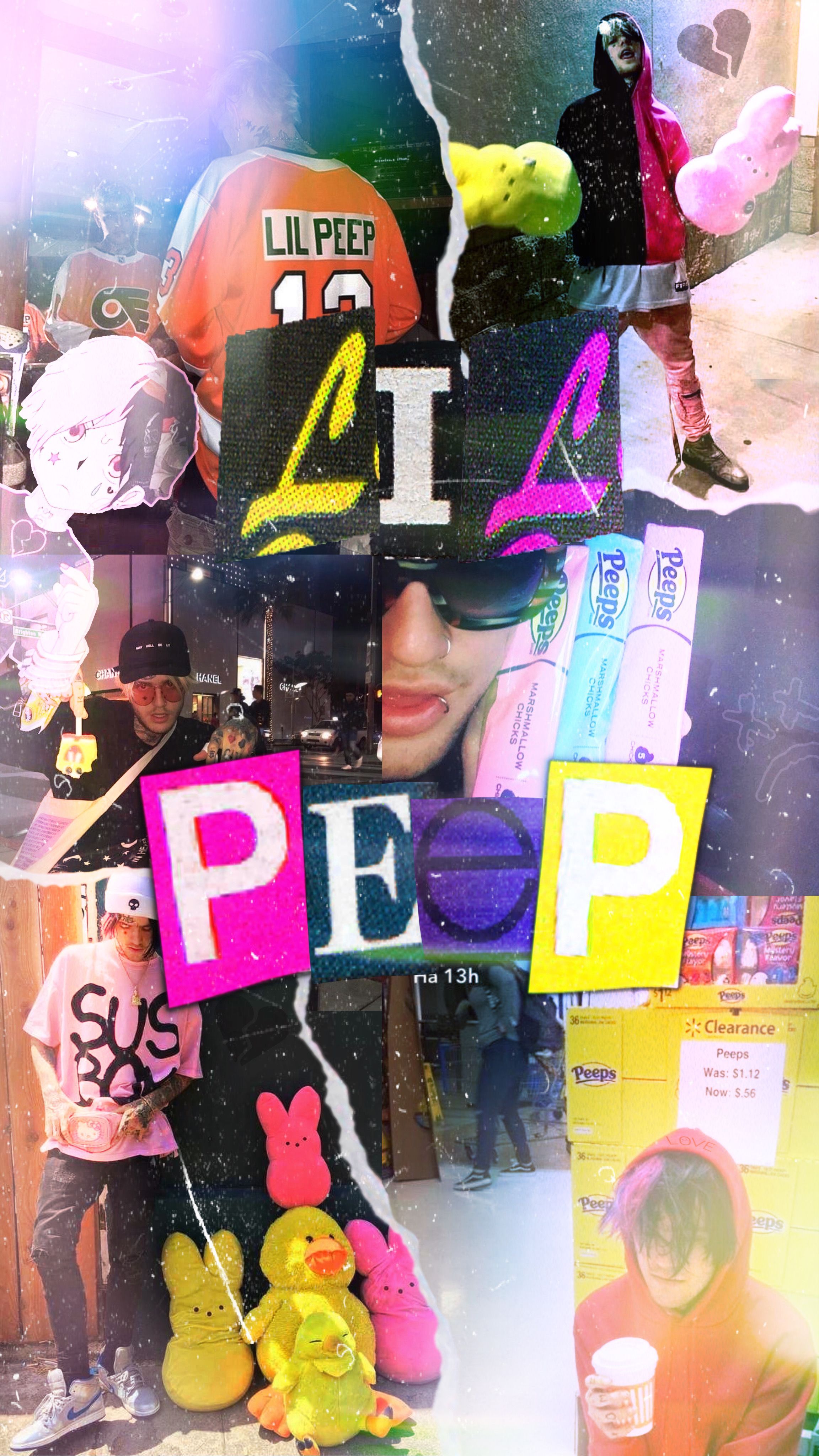 A collage of pictures with the word lil peep - Lil Peep