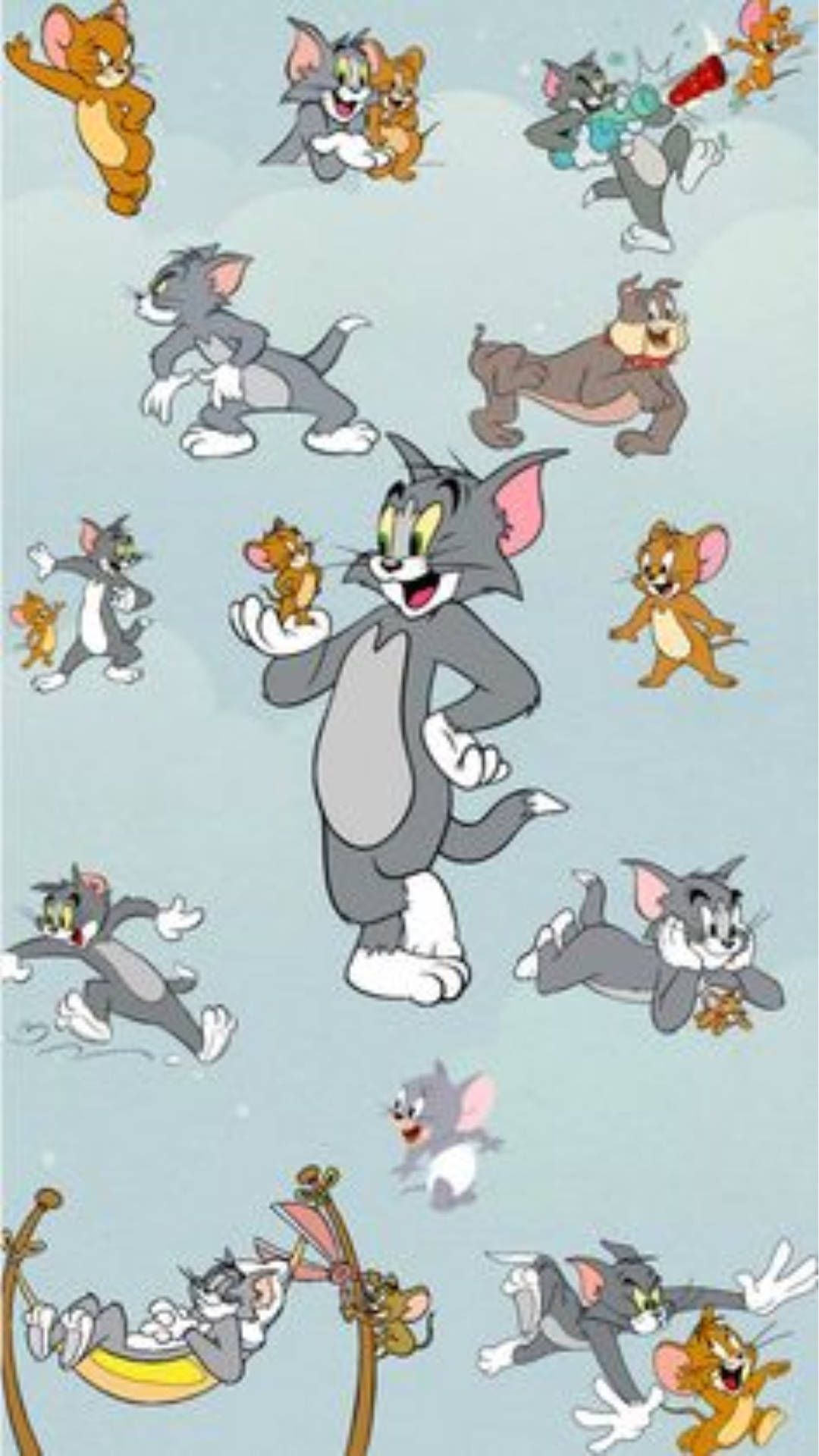Download Pastel Blue Tom And Jerry Aesthetic Wallpaper