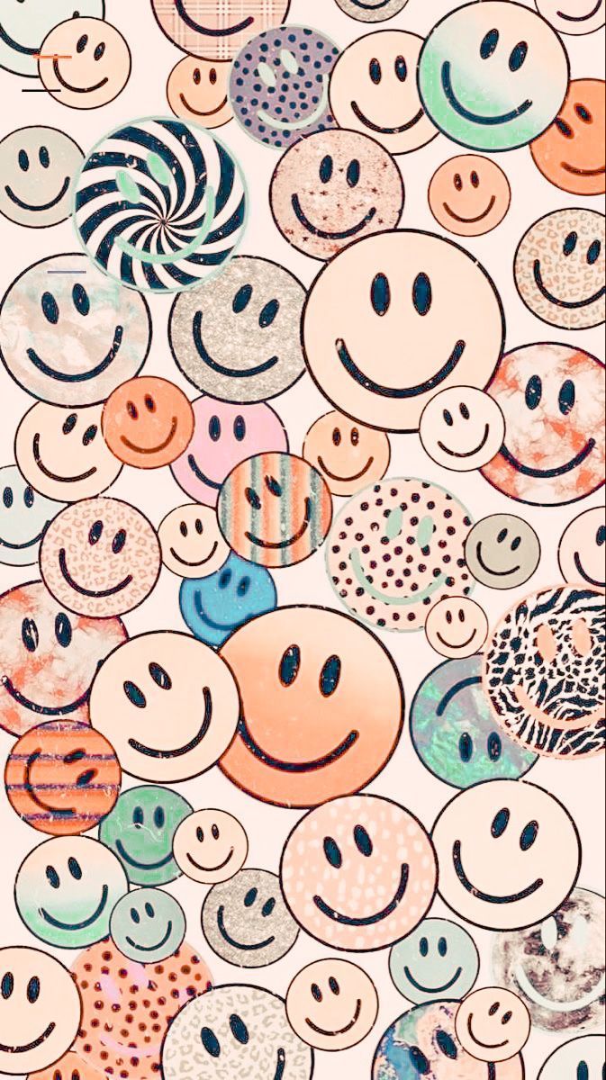 Smiley wallpaper. Retro wallpaper iphone, iPhone wallpaper pattern, Cute patterns wallpaper