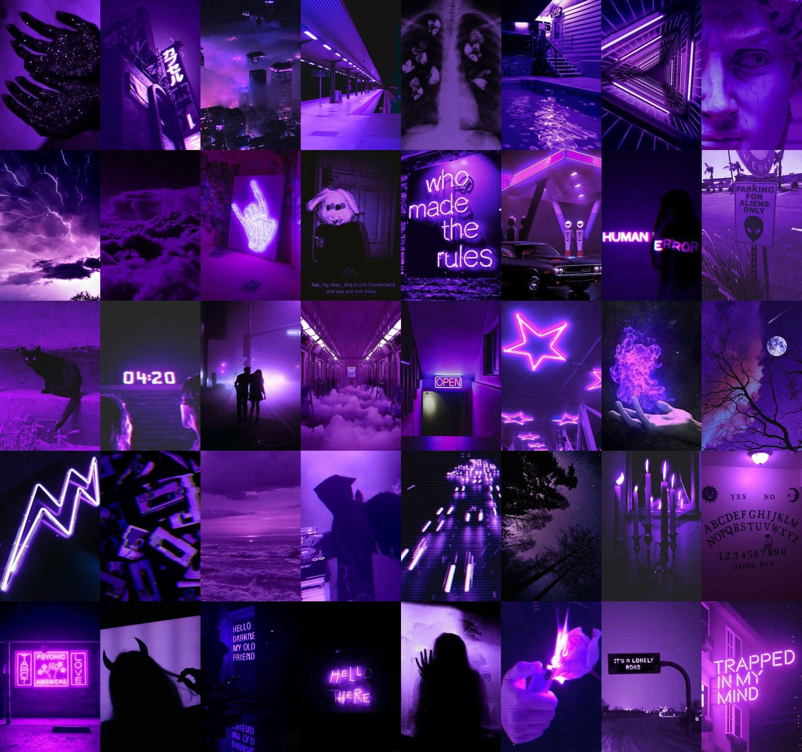 Neon Purple Wall Collage Kit