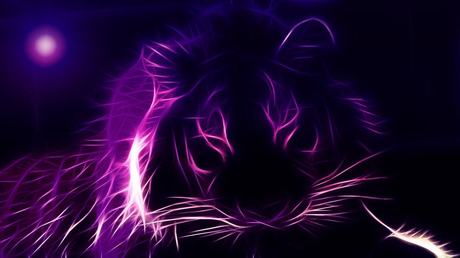 Purple neon tiger wallpaper for your phone, desktop or laptop. - Neon purple, gaming