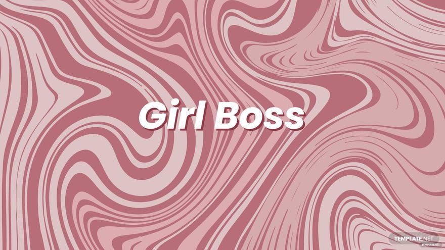 Girl boss - a pink background with the words, 'girl' - Rose gold, marble
