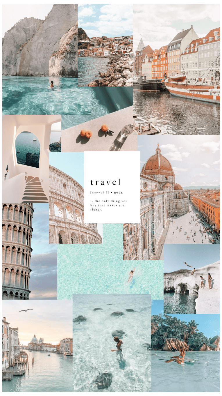 A collage of pictures with the word travel - Travel