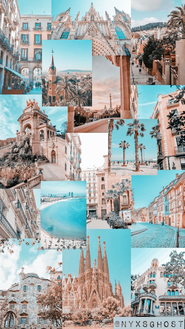A collage of different buildings and landscapes - Travel