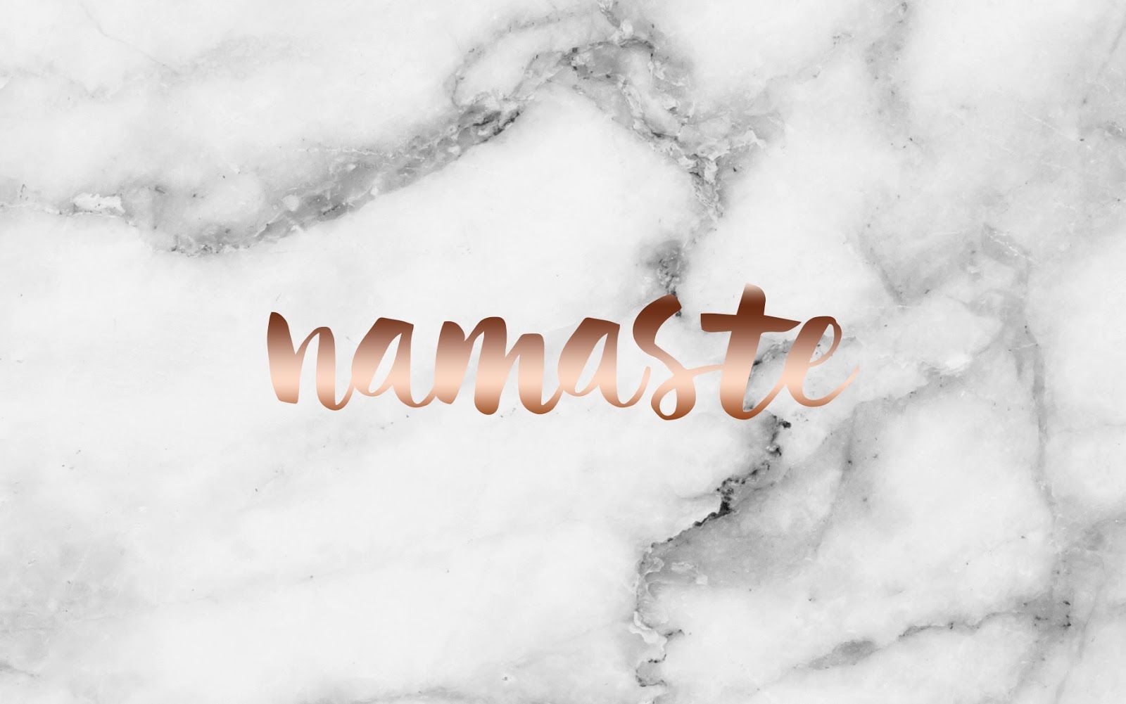 Rose gold marble namaste wallpaper for your phone or desktop background by always happy home - Rose gold