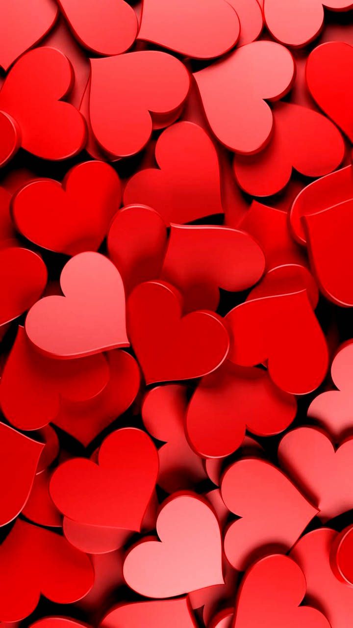 Download Bright Red Heart Aesthetic Wallpaper
