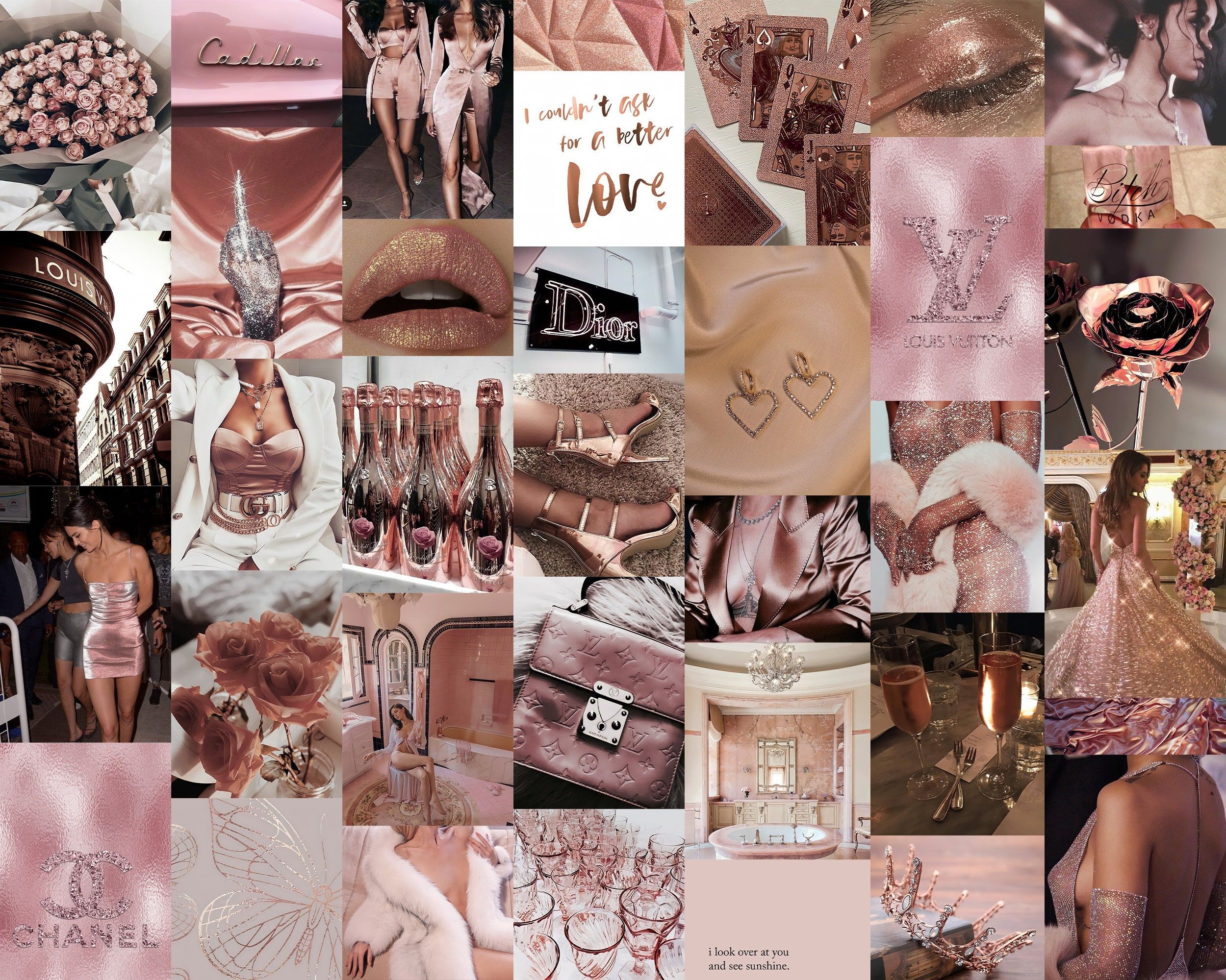 ROSE GOLD AESTHETIC Wall Collage Set 60 Image